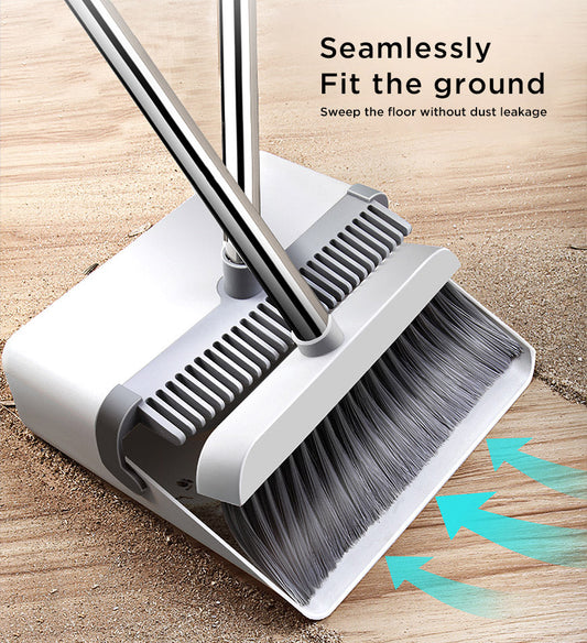 Joybos® Standing Dustpan and Broom  for Indoor Lobby Office Kitchen Sweeping